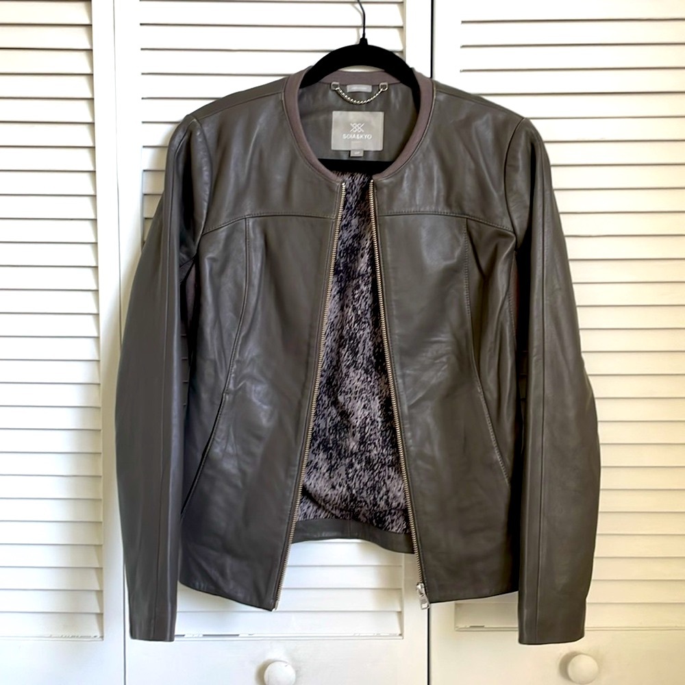 Soia & Kyo dark brown leather jacket